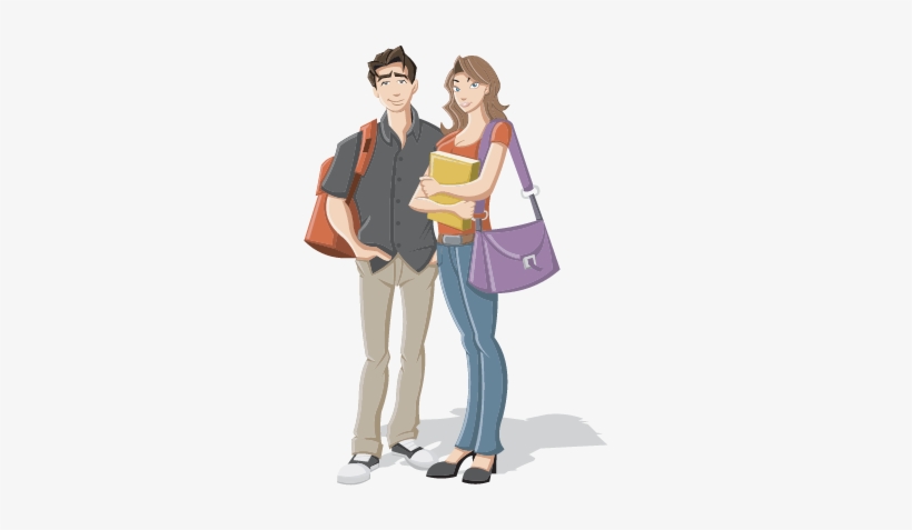 Forming Therapeutic Alliances Male And Female Student Cartoon Transparent Png 381x456 Free Download On Nicepng