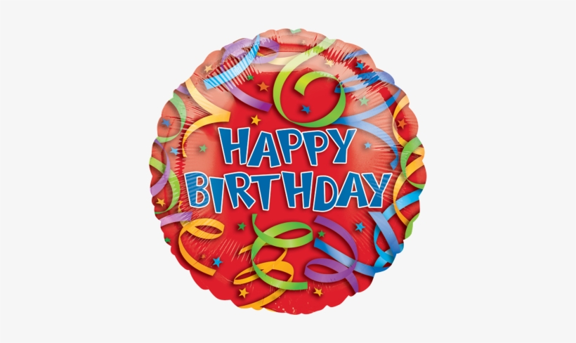 18" Happy Birthday Streamers - Red Birthday Balloon Transparent, transparent png download
