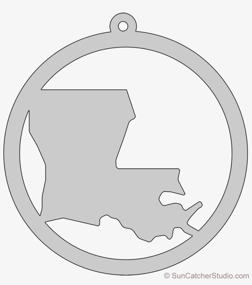 Louisiana Map Circle Free Scroll Saw Pattern Shape - Scroll Saw, transparent png download