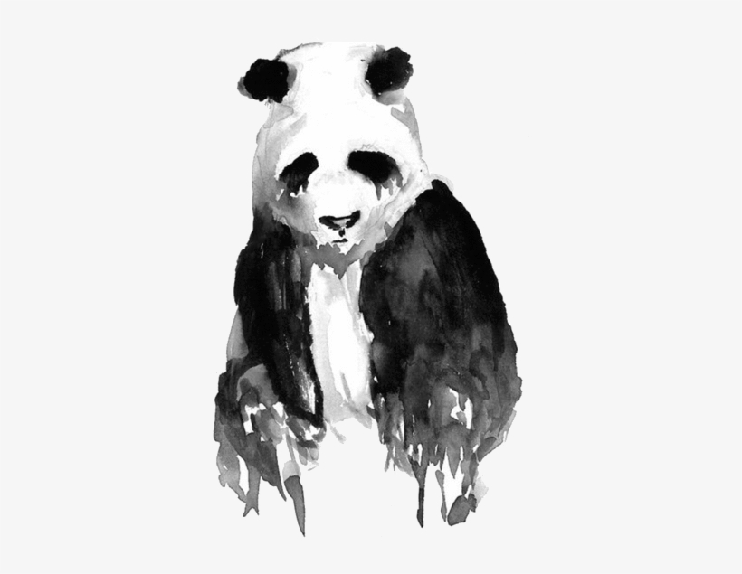 Click To Copy - Panda Water Color Painting, transparent png download
