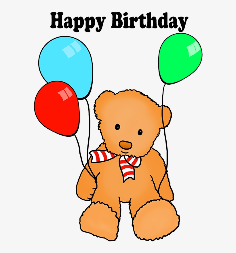 Birthday Teddy Bear With Balloons Png - Happy Birthday From A Superhero! Card, transparent png download