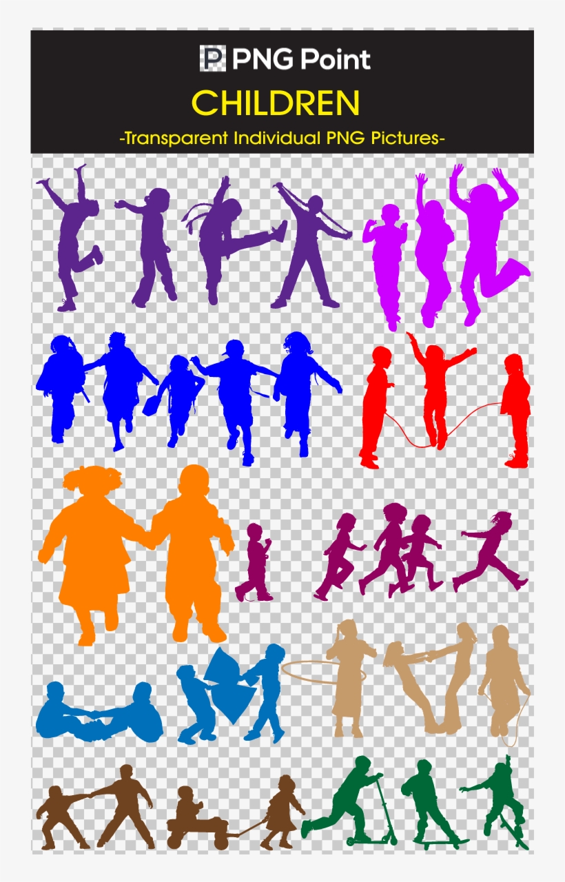 Silhouette Images, Icons And Clip Arts Of Children - Silhouette, transparent png download