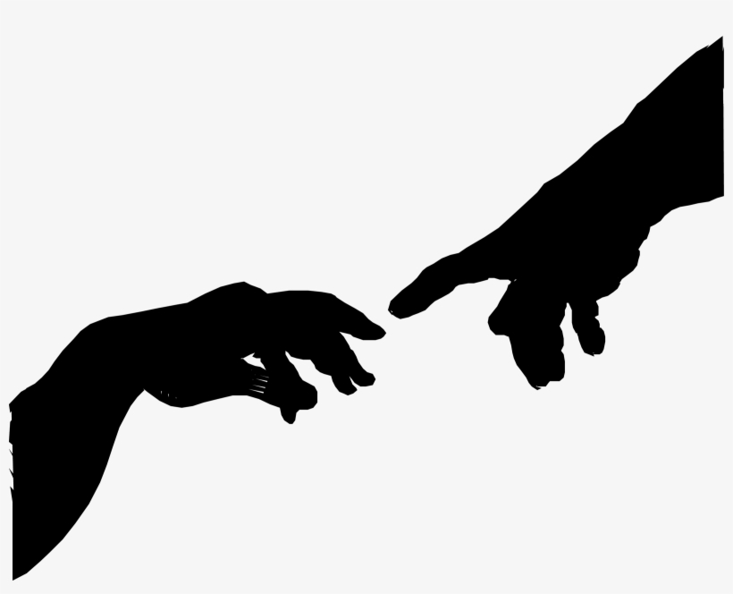 The Creation Of Adam Hand Silhouette By Eryc Tri Juni - Religion In Politics: Secularism And National Integration, transparent png download