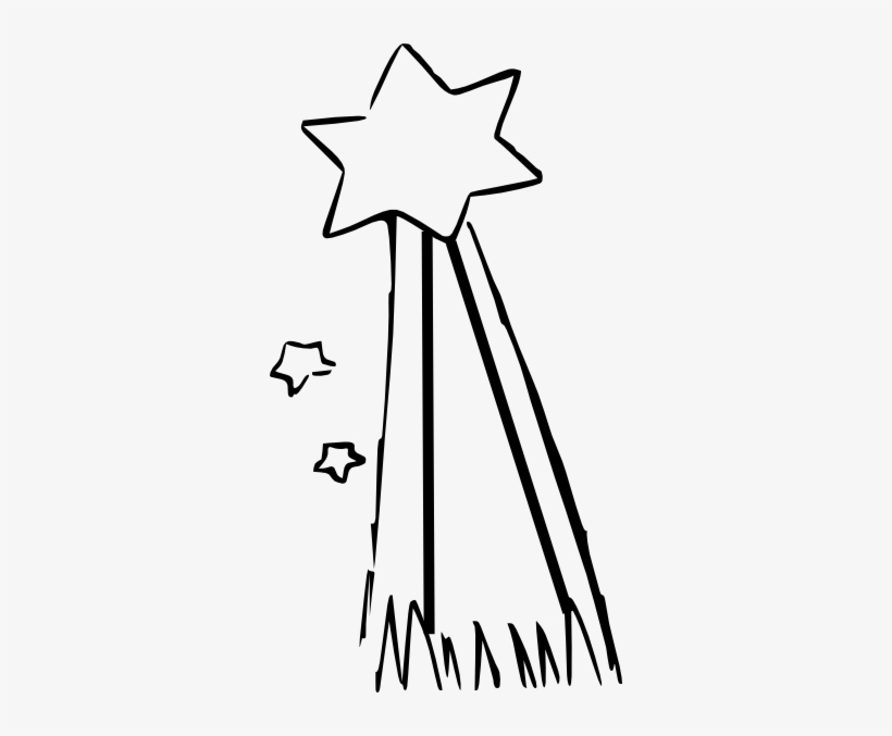 Drawn Shooting Star Silhouette - Shooting Star Clip Art, transparent png download
