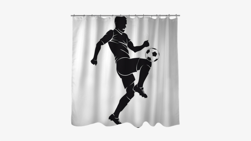 Vector Football Player Silhouette With Ball Isolated - Jugador De Futbol Silueta, transparent png download