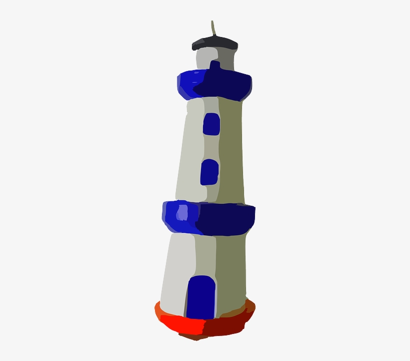 Lighthouse, Blue, Cartoon, Direction, Navigation, Ocean - Deniz Feneri Vektör Png, transparent png download