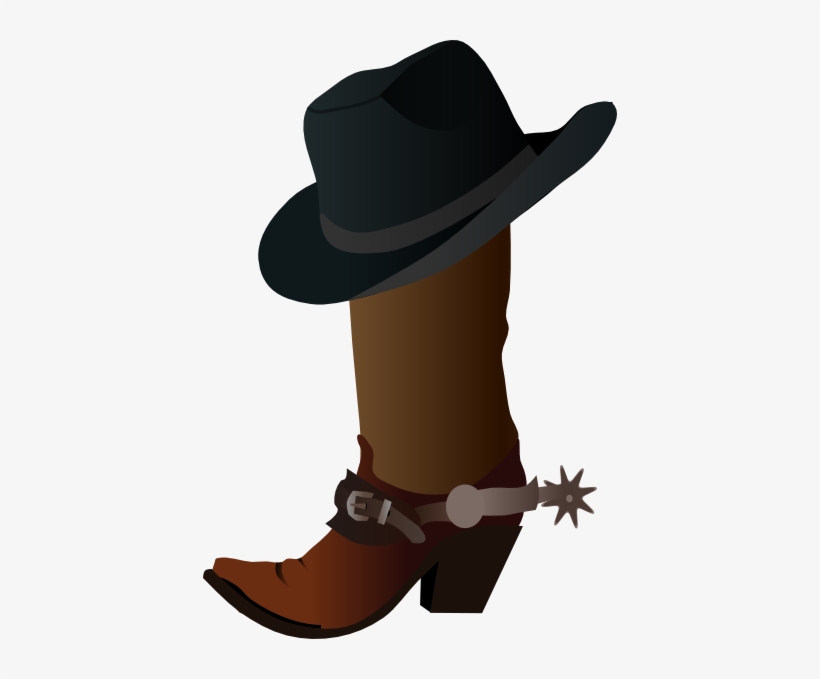 Cowboy Hat Silhouette Png - Cowboy Boot And Hat Shower Curtain, transparent png download