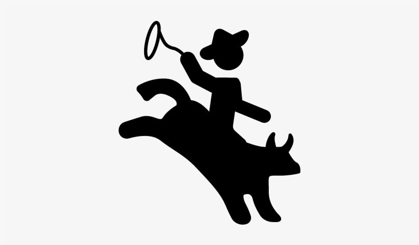 Rodeo Silhouette Of A Mammal With A Cowboy Riding On - Rodeo Icon, transparent png download