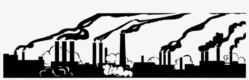 Factory Graphic - Environment Pollution Black And White, transparent png download