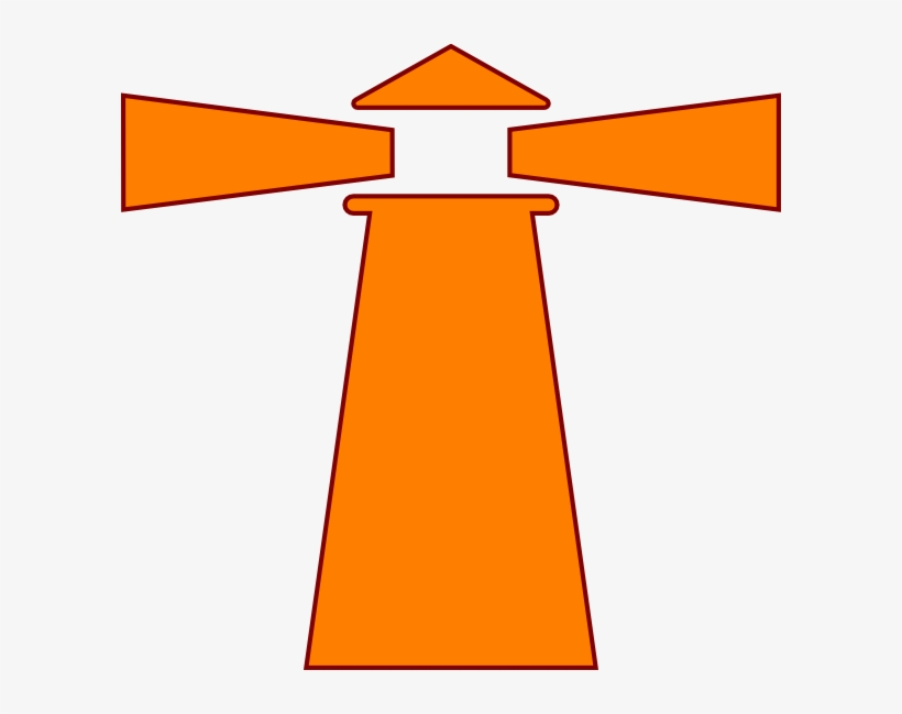 Lighthouse Orange Brown Clip Art At Clker - Orange Light House, transparent png download