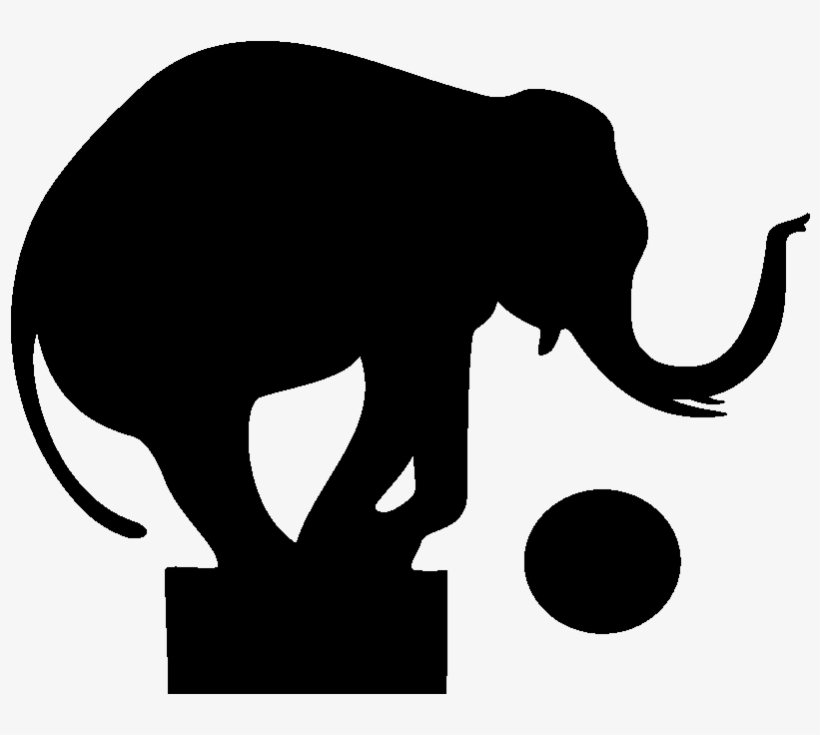 Sticker Prise Elephant De Cirque Ambiance Sticker Kc12244 - Circus Elephant Silhouette Png, transparent png download