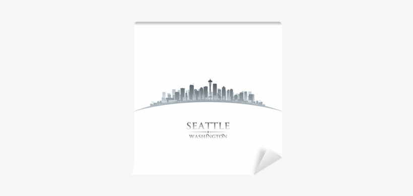 Seattle Washington City Skyline Silhouette White Background - Cafepress Seattle Square Sticker 3 X Bumper Car Decal, transparent png download