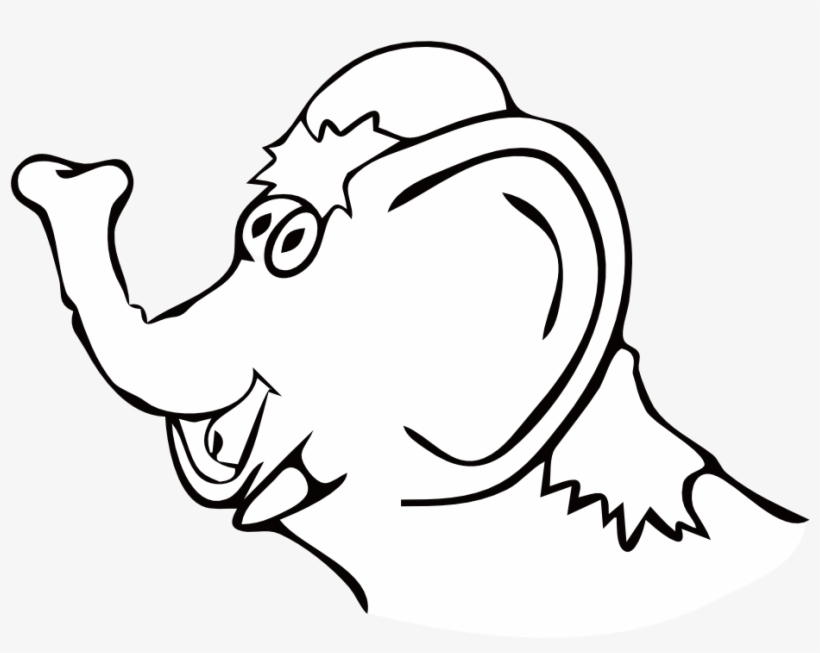 Baby Elephant Silhouette Clip Art - Coloring Book, transparent png download