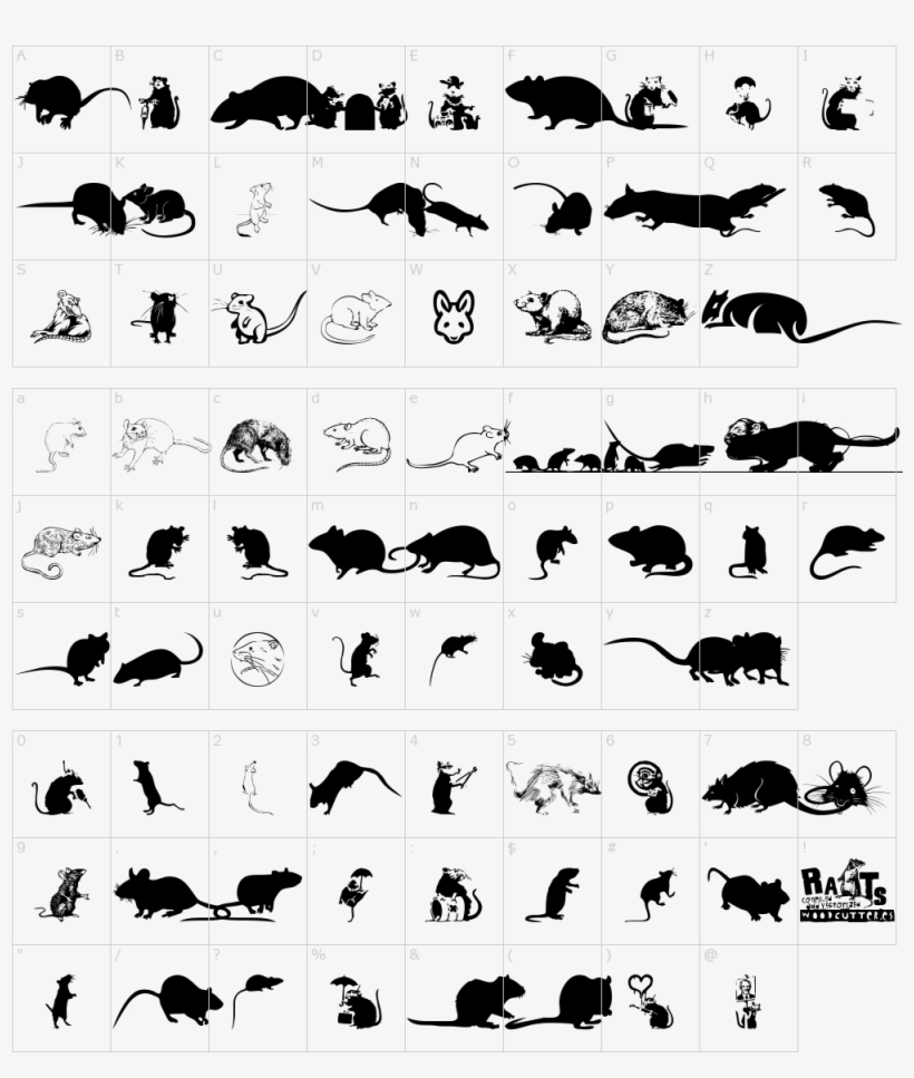 Font Characters - Raton Vector, transparent png download