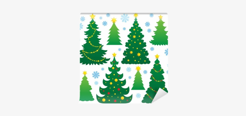 Christmas Tree Silhouette Theme 9 Wall Mural • Pixers® - Christmas Tree Silhouette, transparent png download