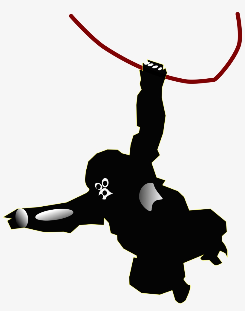 Swinging Monkey Silhouette At Getdrawings - Liana Monkey, transparent png download