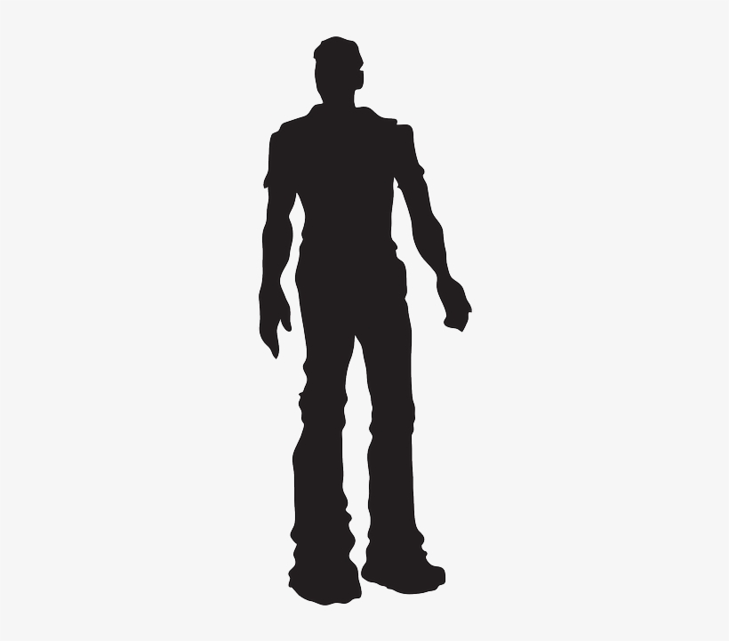 Man, Silhouette, Male, Person, Standing, Pose - Standing Man Pose Black Png, transparent png download