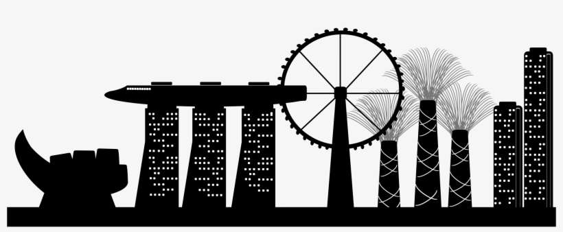 Big Image - Singapore Skyline Silhouette Png, transparent png download