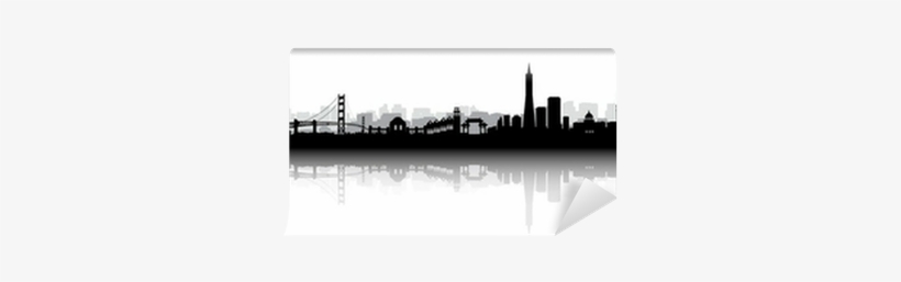 San Francisco Skyline Silhouette Vector Wall Mural - Stock Illustration, transparent png download