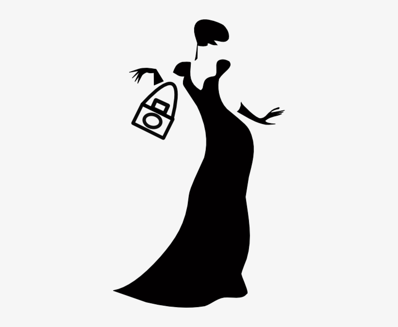 Transparent Stock Woman Clip Art At Clker Com Vector - Silhouette Woman In Dress, transparent png download