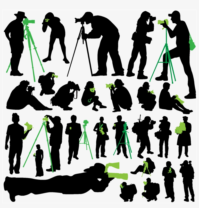 Photographer Silhouettes Vector - Free Photographer Vector, transparent png download
