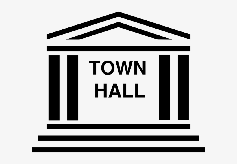 Vector Town Silhouette Illustration - Town Hall Clip Art, transparent png download