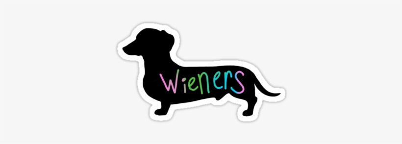 "wieners Funny Wiener Dog Dachshund Silhouette Rainbow - Inappropriate Stickers For Snapchat, transparent png download