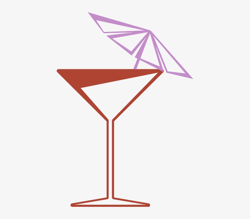 Cocktail, Fiesta, Glass, Martini, Party, Umbrella - Cocktail Glass Clipart Png, transparent png download