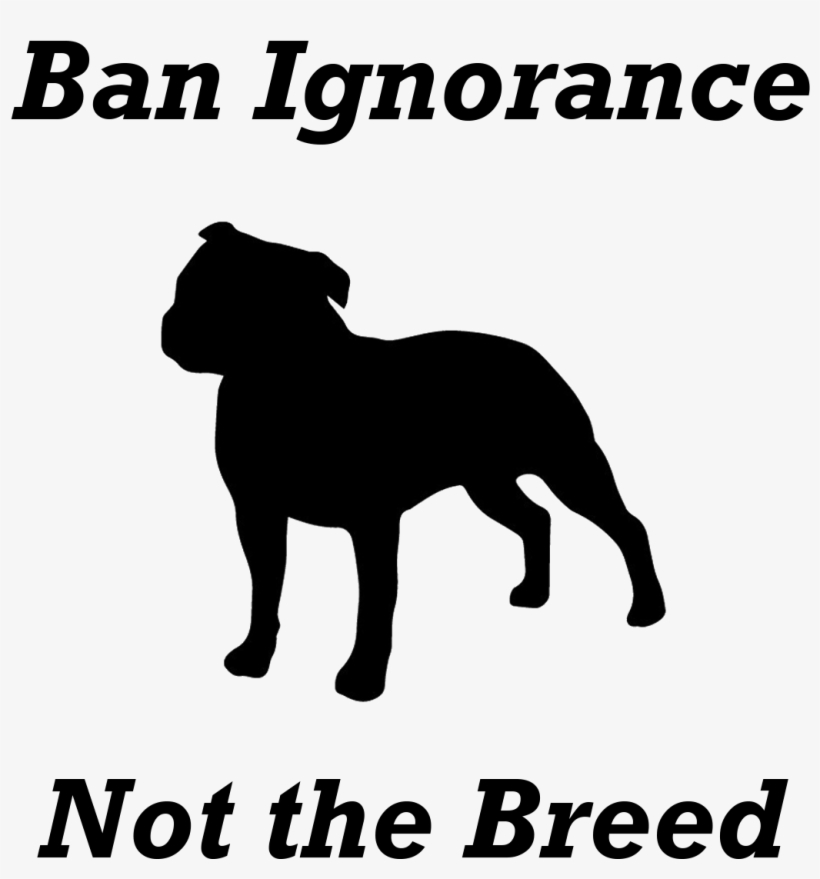 Ban Ignorance Not Pitbulls - Pit Bull - Oval Sticker, transparent png download
