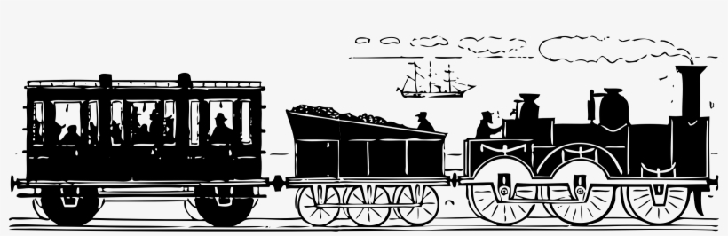 Train Clip Art Silhouette - 19 Century Transportation Mode, transparent png download