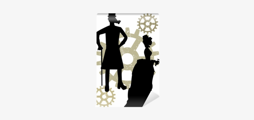 Silhouettes Of Steampunk Neo Victorians Accented By - Decoration Sensation Steampunk Decorative Switchplate, transparent png download