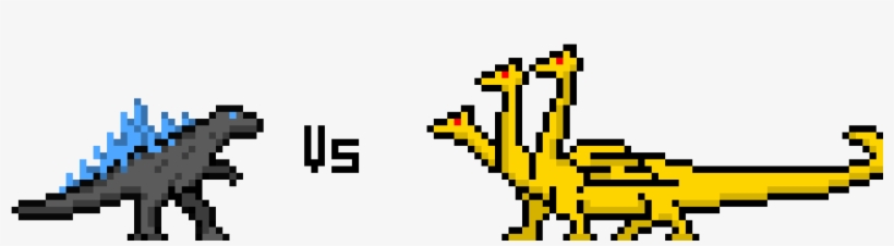 Godzilla Va King Ghidorah - King Ghidorah Pixel Art, transparent png download