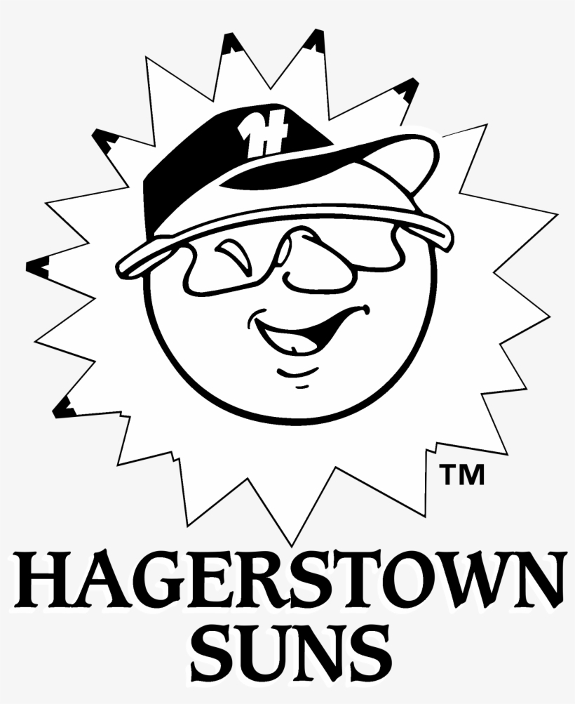 Hagerstown Suns Logo Black And White - Hagerstown Suns Logo, transparent png download