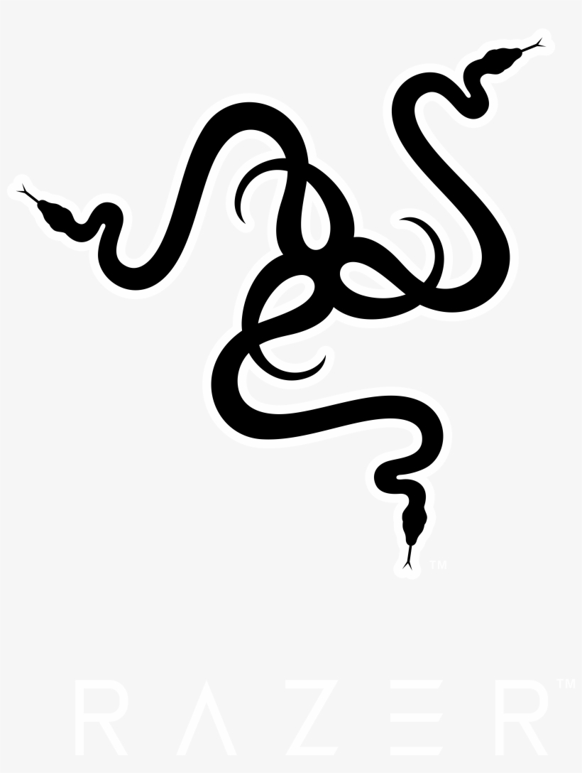 Ths Rzr 2016 Vert Bw Blkbg - Razer Logo Black And White, transparent png download