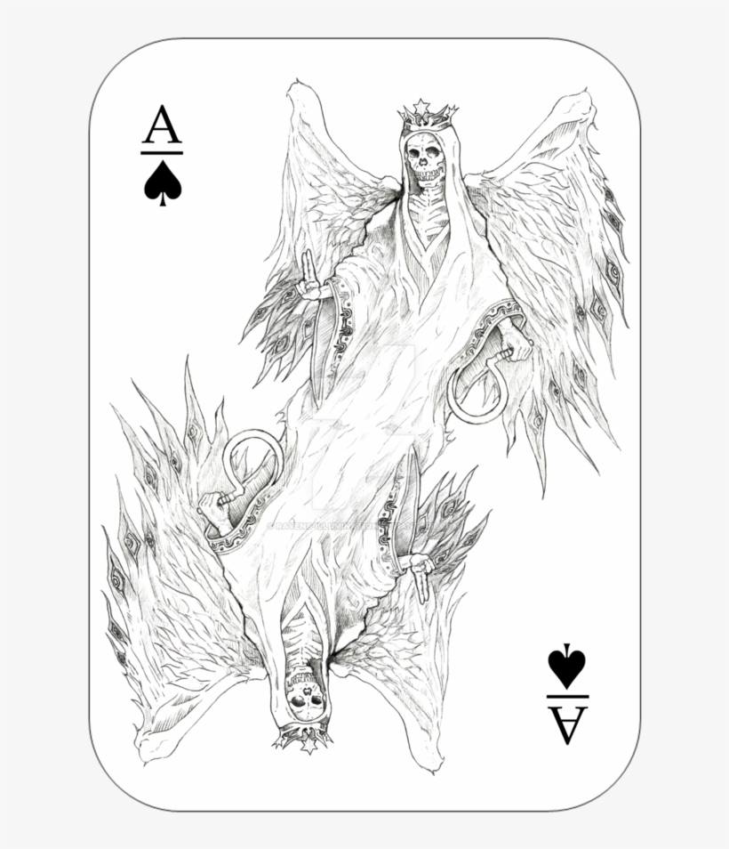 Banner Black And White Download Death Tarot Ace Of - Sketch, transparent png download