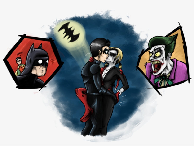 Nightwing And Harley's Quality Time - Harley Quinn Dick Grayson, transparent png download