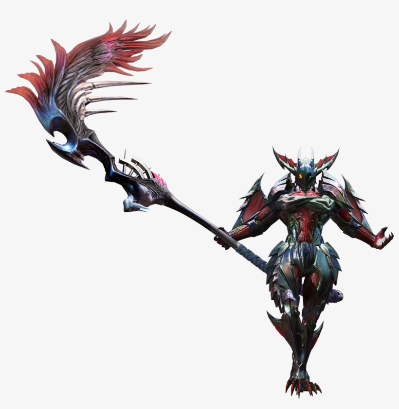 There's Sephiroth's Head On Wings Of Judgement Ls - Monster Hunter World Spear, transparent png download