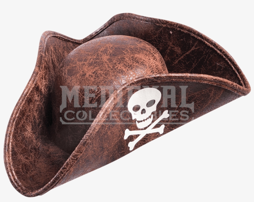 Mini Jolly Roger Hat - Brown Mini Pirate Tricorn Hat Skull Crossbones Unisex, transparent png download