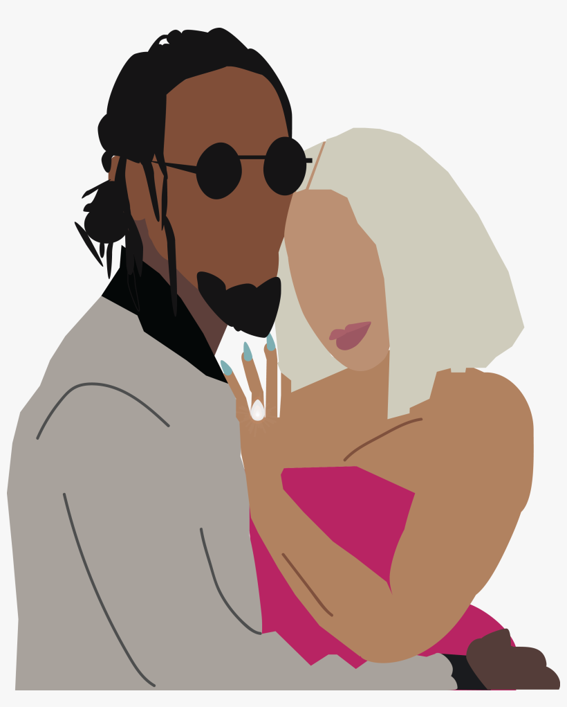 Hip-hop's Favorite Couple - Cardi B And Offset Art, transparent png download