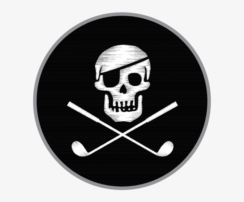 Jolly Golferrr's Signature Piqué Knit Hemp Golf Shirt - Jolly Roger With Golf Clubs, transparent png download