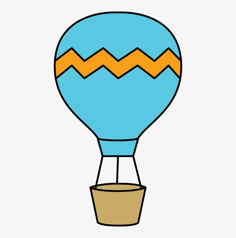Hot Air Balloon Chevron Blue - Blue Hot Air Balloon Clip Art, transparent png download