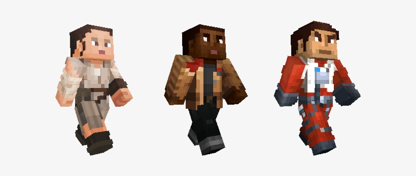 Rey, Finn And Poe Dameron - Minecraft Kylo Ren Female Skin, transparent png download