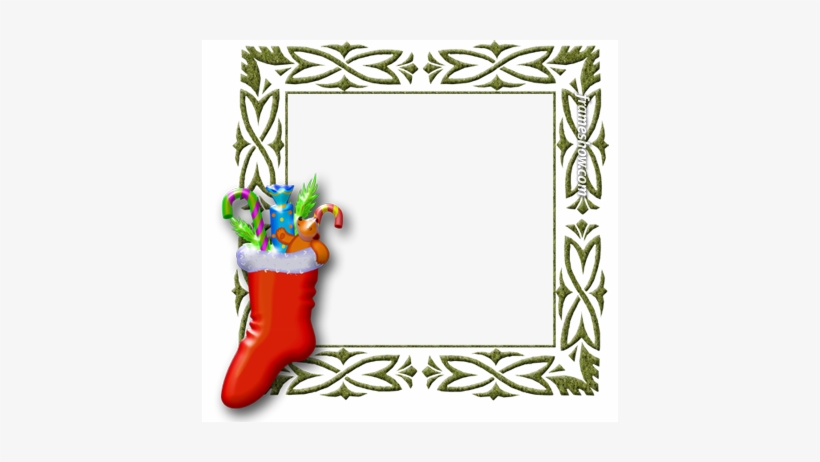 Santa Claus Socks Image Frame E-card - Santa Christmas Frame Png, transparent png download
