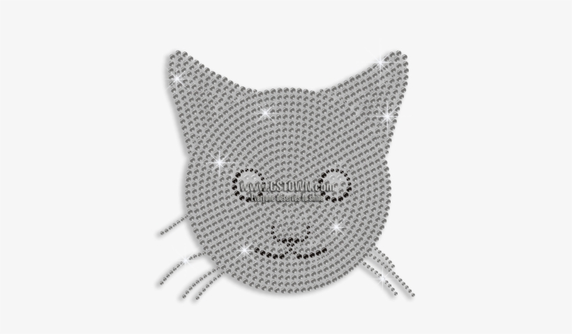 Crystal Cat Head Iron-on Rhinestone Transfer - Kitten, transparent png download