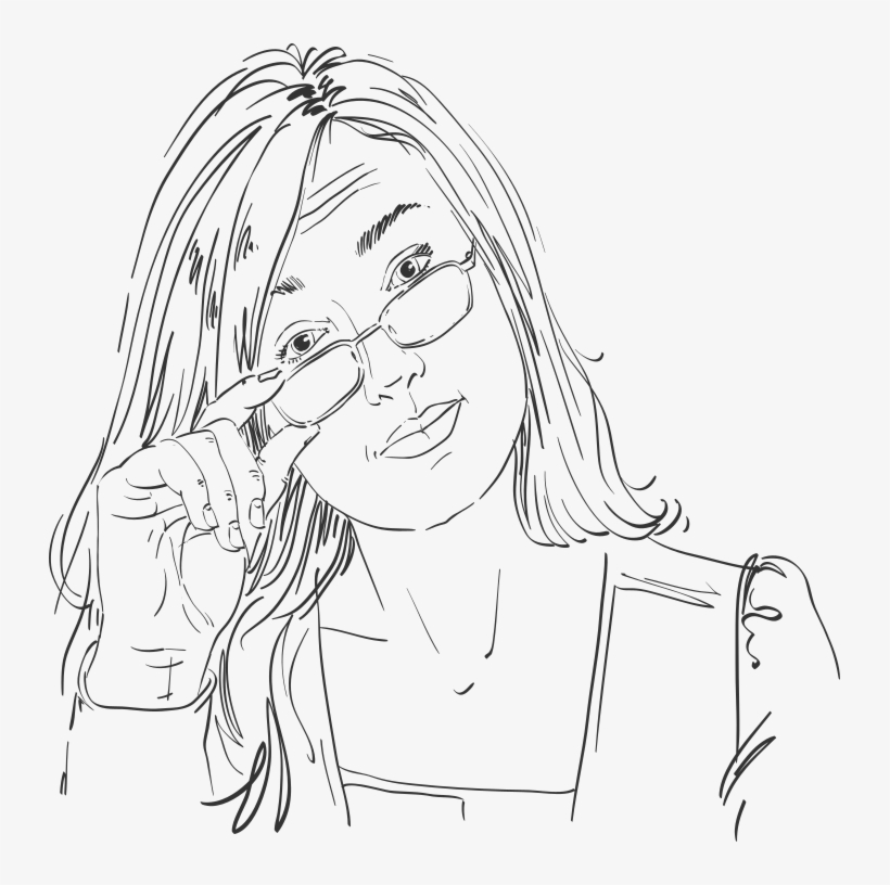 Customer Training Objection Woman Sketch V1 - Drawing, transparent png download