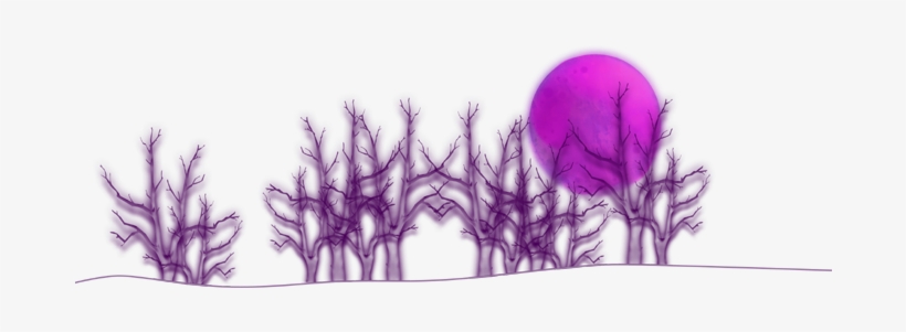 Purple Full Moon Treeline - Sketch, transparent png download