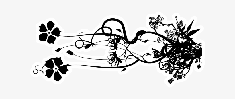 Black Flower Tattoo - Flower Tattoos Sticker, transparent png download