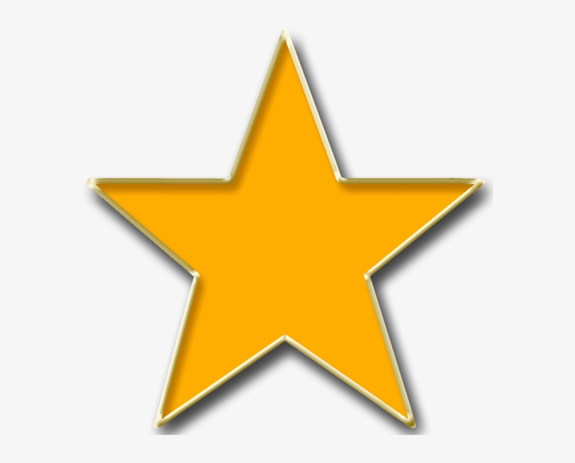 Orange Star With Gold - Review Star, transparent png download