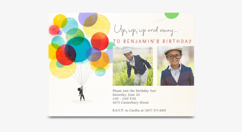 Send A Unique Card With Watercolor Balloons From Ink - Graphic Design, transparent png download
