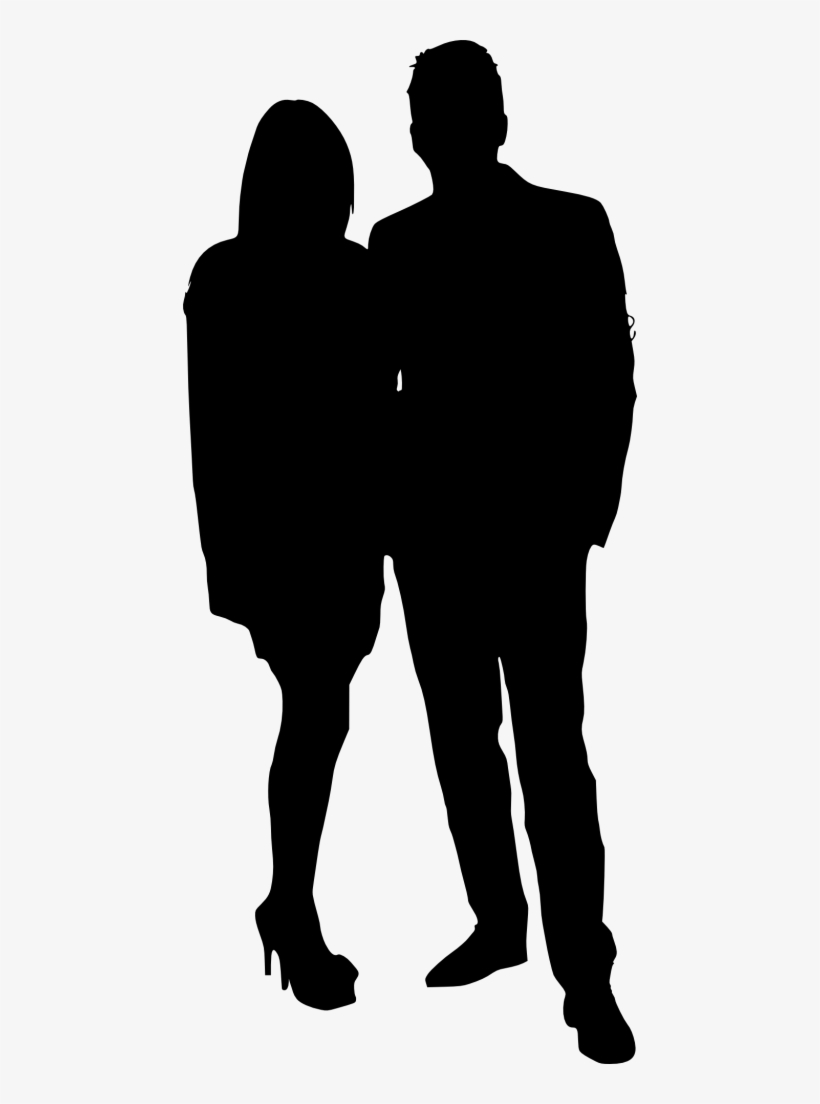 Png File Size - Free Images Silhouette Couple, transparent png download
